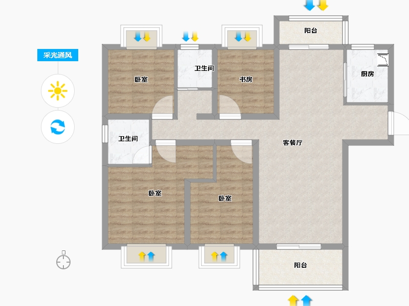 湖北省-宜昌市-长阳碧桂园-98.28-户型库-采光通风