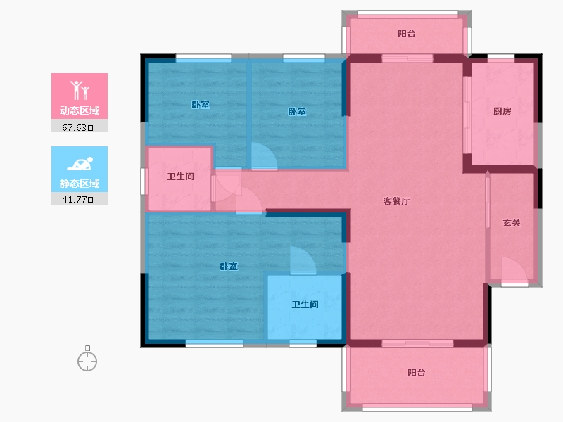 湖北省-武汉市-南国明珠四期-98.57-户型库-动静分区