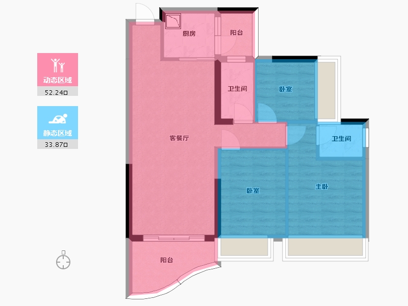 广东省-惠州市-丽江东岸-76.62-户型库-动静分区