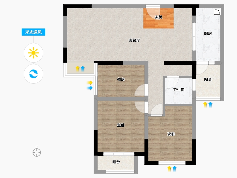 湖南省-长沙市-中海·熙湾-79.78-户型库-采光通风