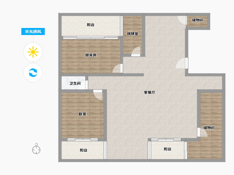 浙江省-宁波市-保利·府院江南-148.32-户型库-采光通风