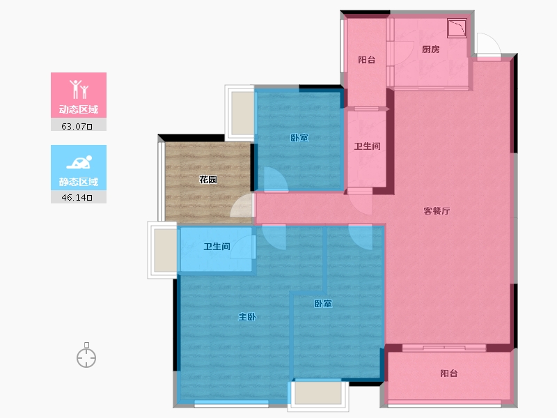 广东省-广州市-公园里春晓花园-105.94-户型库-动静分区