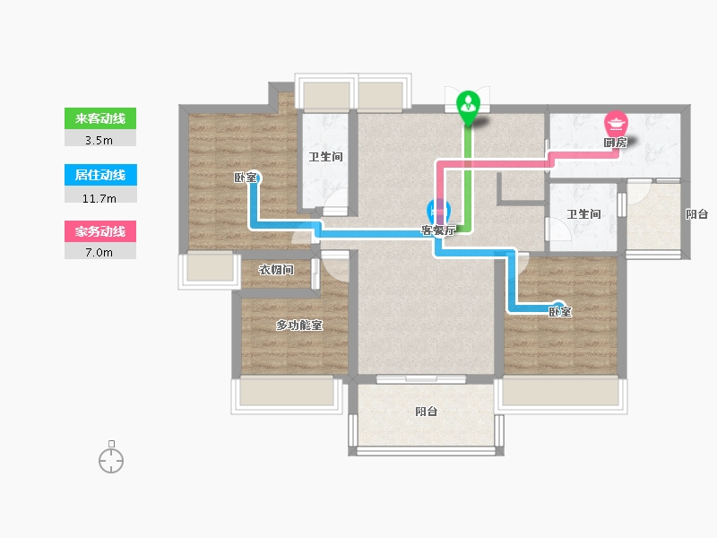 广东省-江门市-碧桂园·新仕界-85.99-户型库-动静线