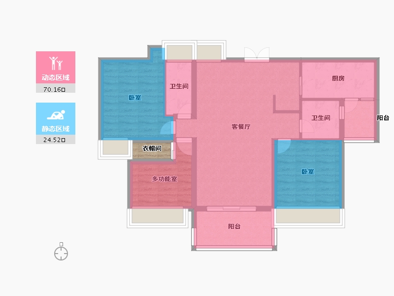 广东省-江门市-碧桂园·新仕界-85.99-户型库-动静分区