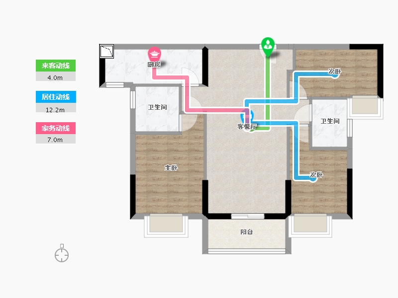 广东省-惠州市-海伦堡十里东江-79.42-户型库-动静线