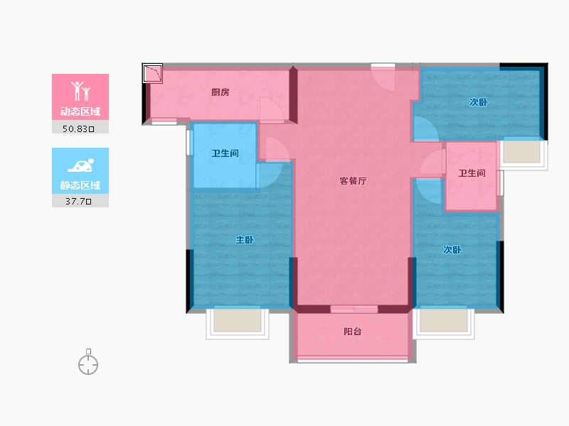 广东省-惠州市-海伦堡十里东江-79.42-户型库-动静分区