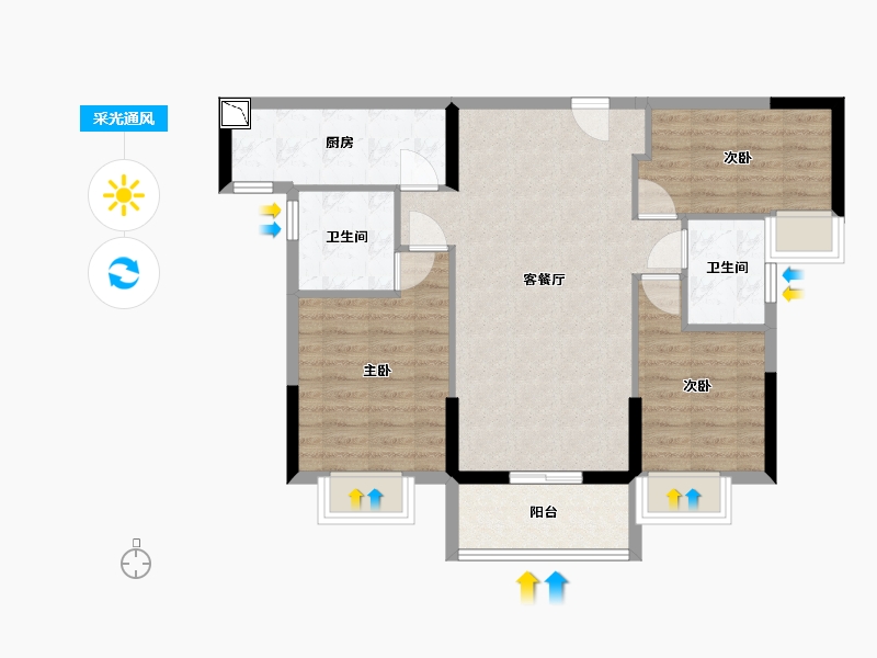 广东省-惠州市-海伦堡十里东江-79.42-户型库-采光通风