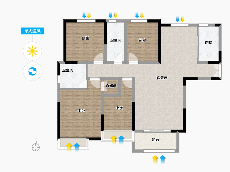 山东省-东营市-东营春风十里-125.96-户型库-采光通风