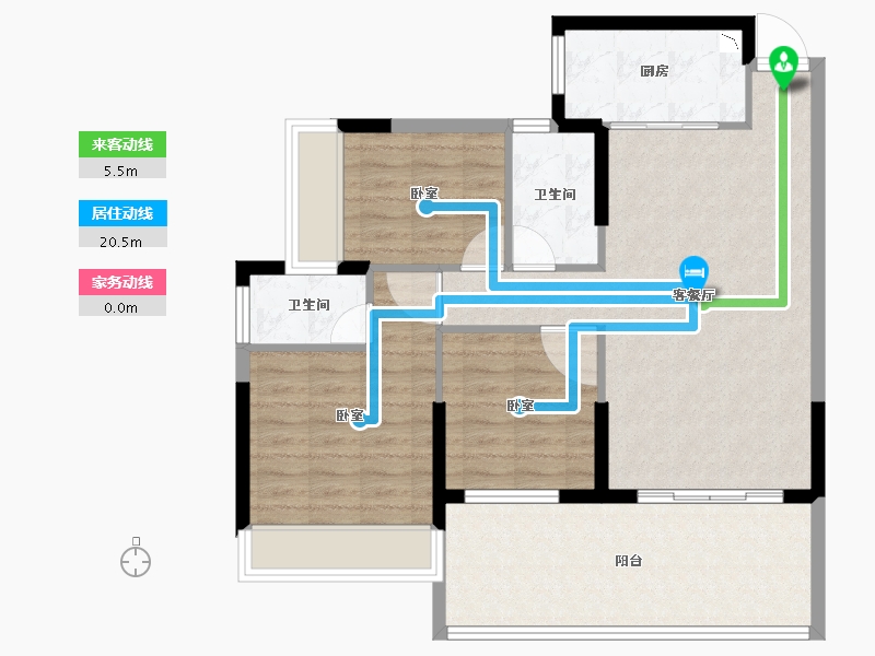 广东省-江门市-汇峰珺璟-90.00-户型库-动静线