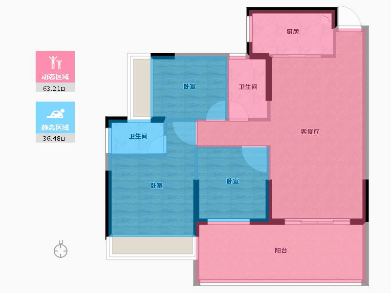 广东省-江门市-汇峰珺璟-90.00-户型库-动静分区