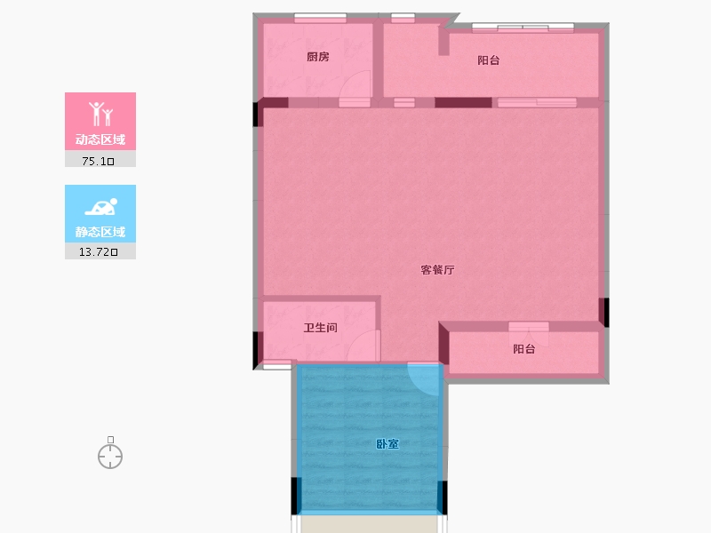 广东省-江门市-国瑞山湖海庄园-80.78-户型库-动静分区