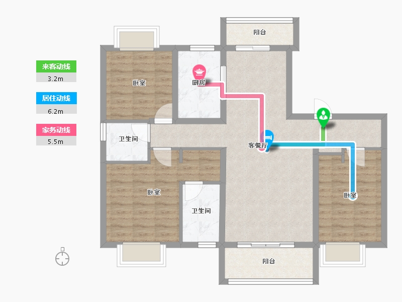 湖北省-孝感市-安陆水岸华府-92.35-户型库-动静线