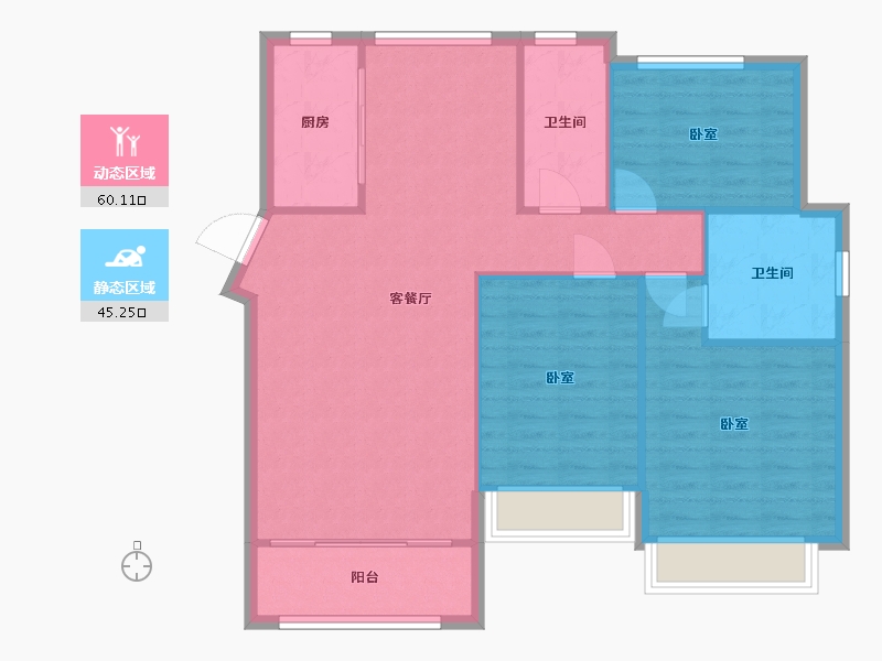 湖南省-常德市-诚信丽景-96.84-户型库-动静分区