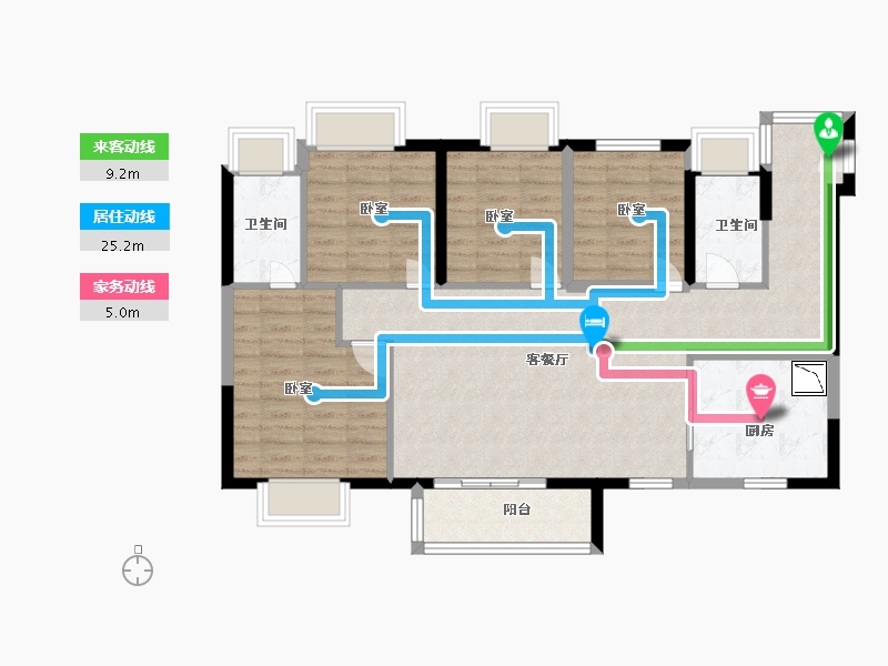 广东省-佛山市-万科又一城-96.01-户型库-动静线