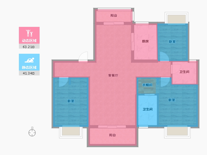 湖北省-孝感市-安陆水岸华府-93.76-户型库-动静分区