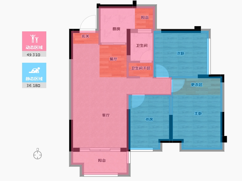 广东省-惠州市-东亚俪景轩-76.62-户型库-动静分区