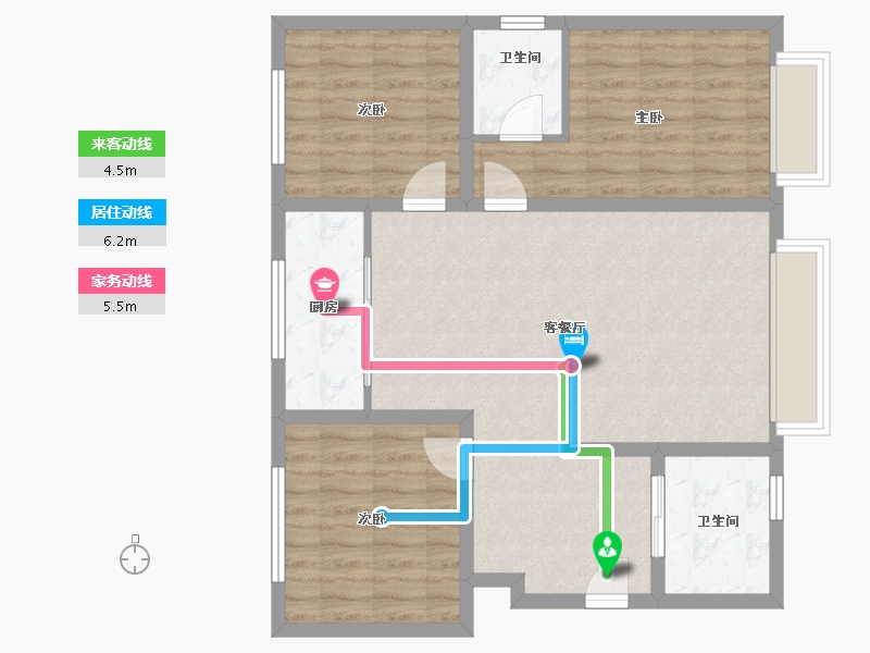 新疆维吾尔自治区-乌鲁木齐市-公园柒号-87.46-户型库-动静线