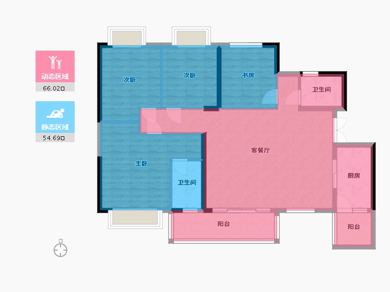 广东省-广州市-龙湖首开天宸原著-108.64-户型库-动静分区