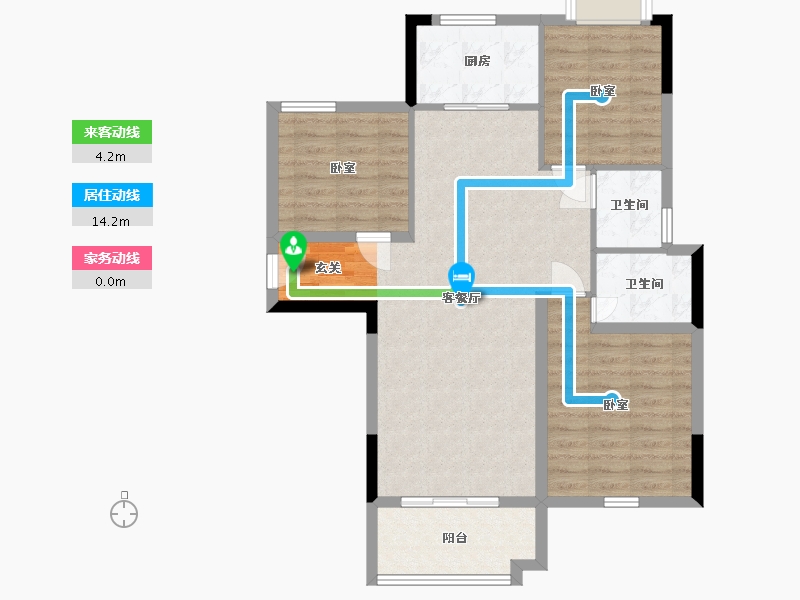 湖南省-岳阳市-东风湖景苑-85.78-户型库-动静线