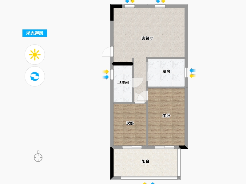 广东省-惠州市-中海汤泉-69.39-户型库-采光通风