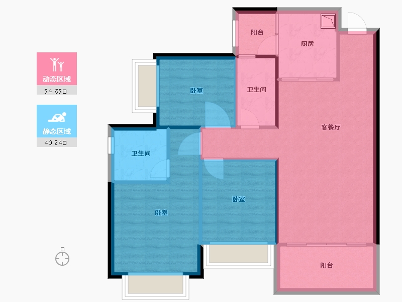 湖南省-常德市-常德恒大天玺-86.19-户型库-动静分区