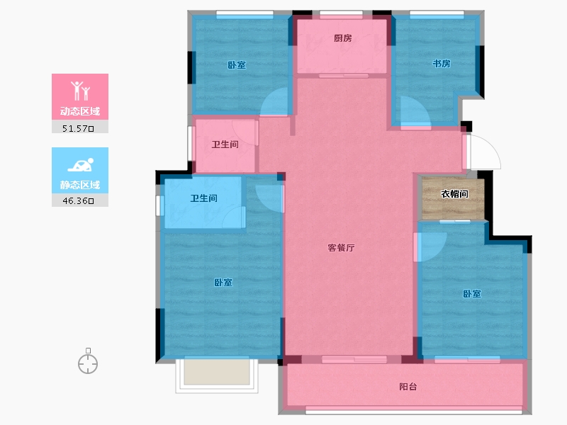 浙江省-绍兴市-城投悦府-90.00-户型库-动静分区