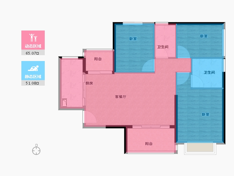 广东省-广州市-恒大金碧花园-106.18-户型库-动静分区