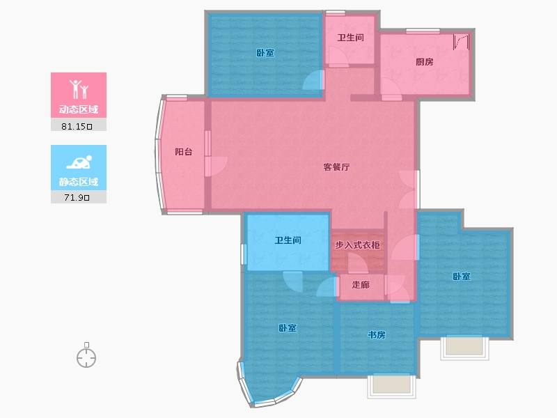 湖北省-武汉市-恋湖家园滨湖区二期-138.00-户型库-动静分区