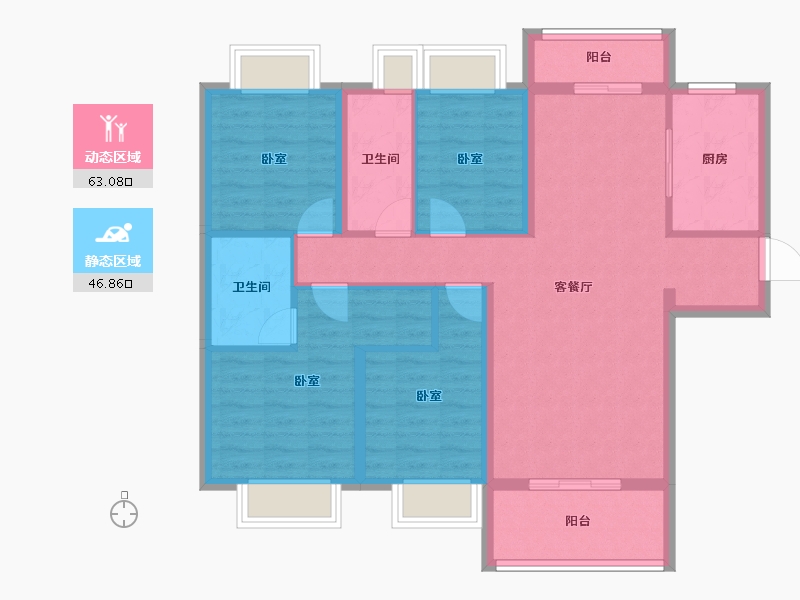 湖北省-孝感市-安陆水岸华府-98.05-户型库-动静分区