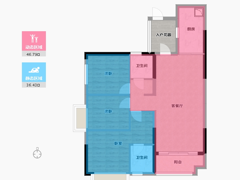 广东省-广州市-龙湖首开天宸原著-78.73-户型库-动静分区