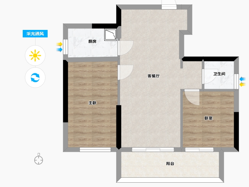 广东省-惠州市-家路壹号-58.99-户型库-采光通风