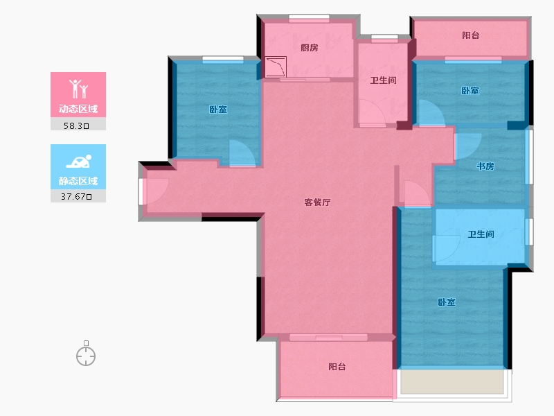 广东省-惠州市-家路壹号-85.42-户型库-动静分区