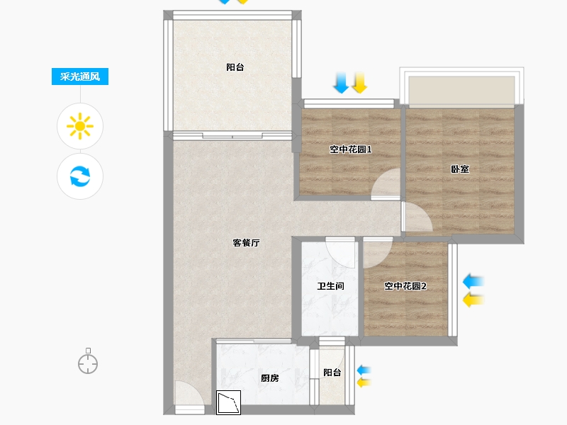 广东省-江门市-新熙花园-61.00-户型库-采光通风