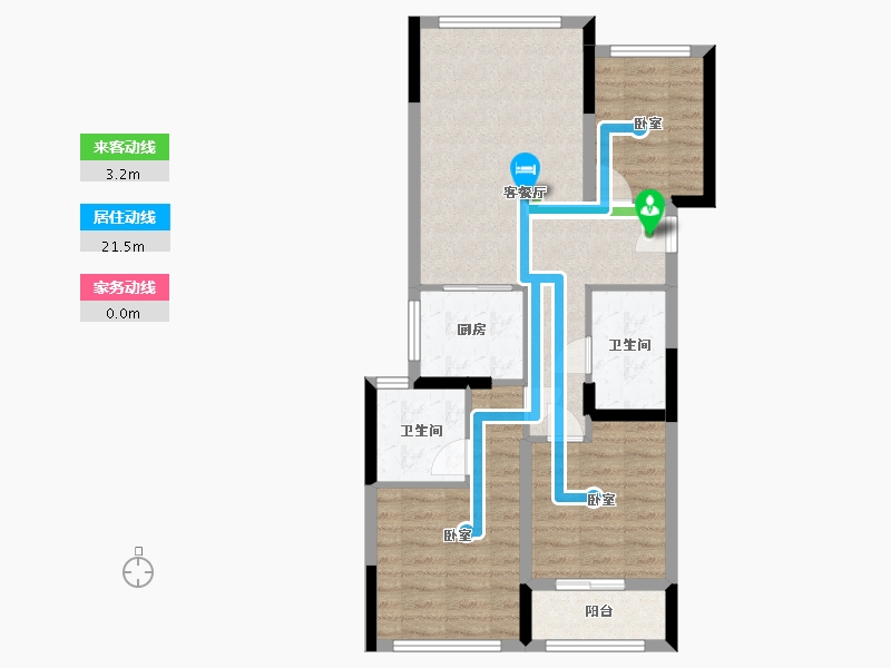 浙江省-杭州市-宋都如意溪湖-72.84-户型库-动静线