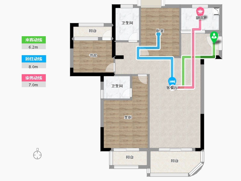 福建省-厦门市-招商卡达凯斯-88.99-户型库-动静线