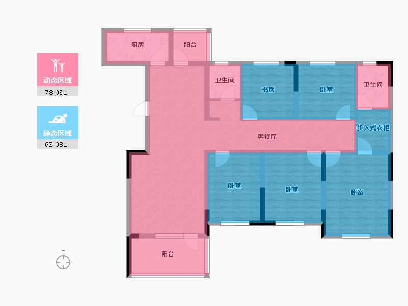 湖北省-咸宁市-金色海湾-125.32-户型库-动静分区