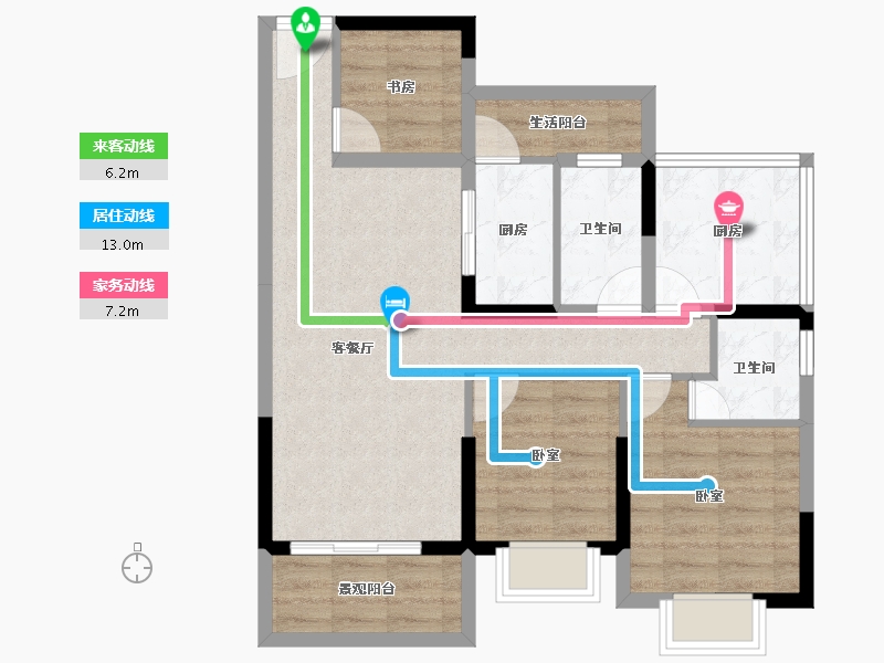 广东省-湛江市-科恒·荟景湾-75.37-户型库-动静线