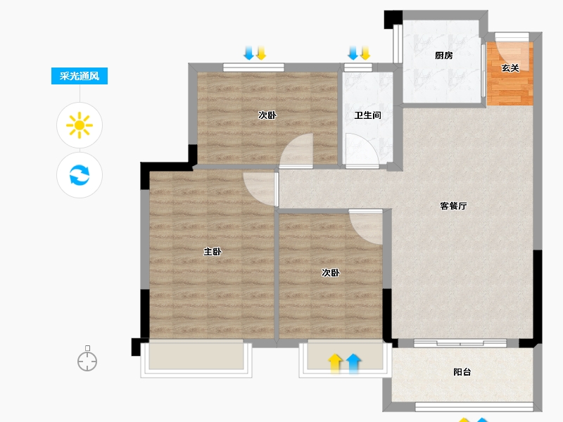 安徽省-宿州市-宿州院子-84.01-户型库-采光通风