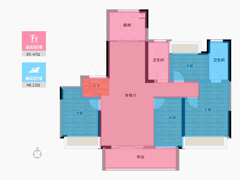 江苏省-常州市-牡丹学府-101.77-户型库-动静分区