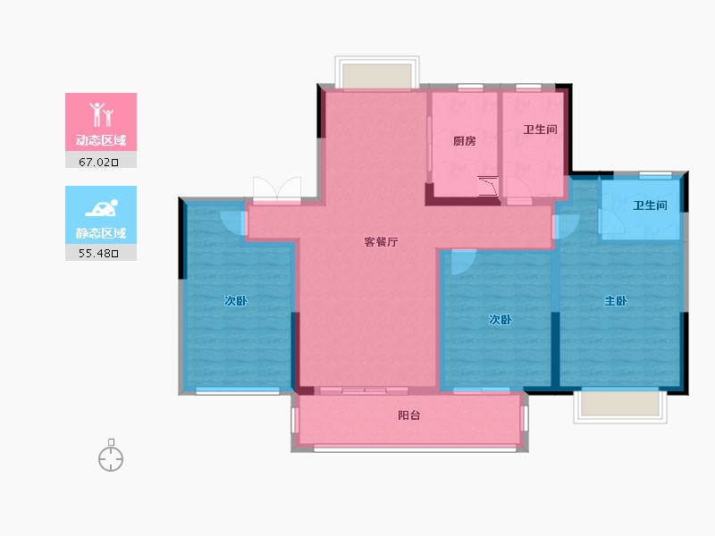 江苏省-南通市-中南锦苑-110.00-户型库-动静分区