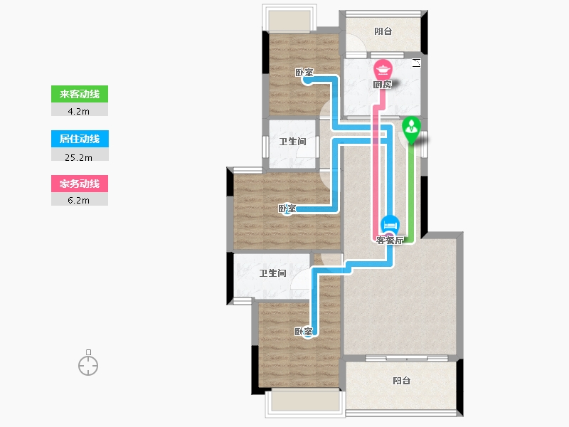 广东省-江门市-丰泽雅轩-87.61-户型库-动静线