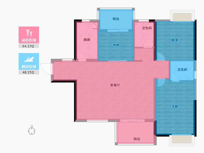 福建省-厦门市-招商卡达凯斯-102.00-户型库-动静分区