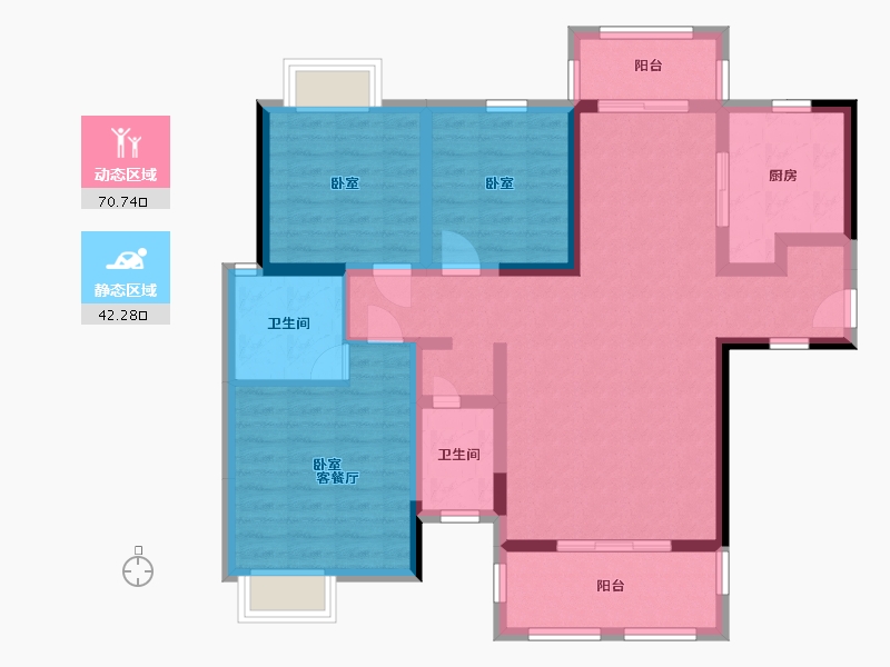 湖南省-邵阳市-汇菁国际-100.08-户型库-动静分区