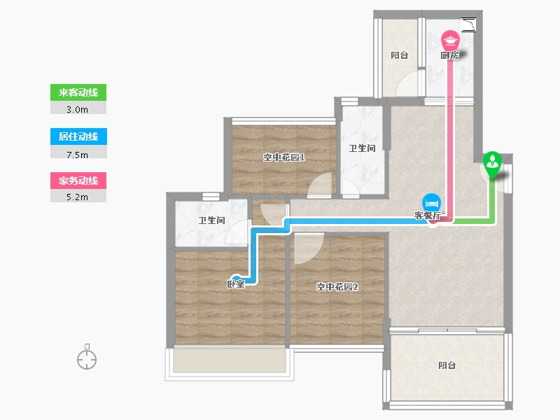 广东省-江门市-新熙花园-70.00-户型库-动静线