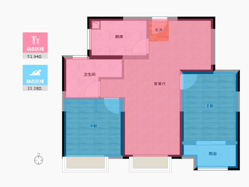 安徽省-宿州市-金皖御景兰庭-76.15-户型库-动静分区