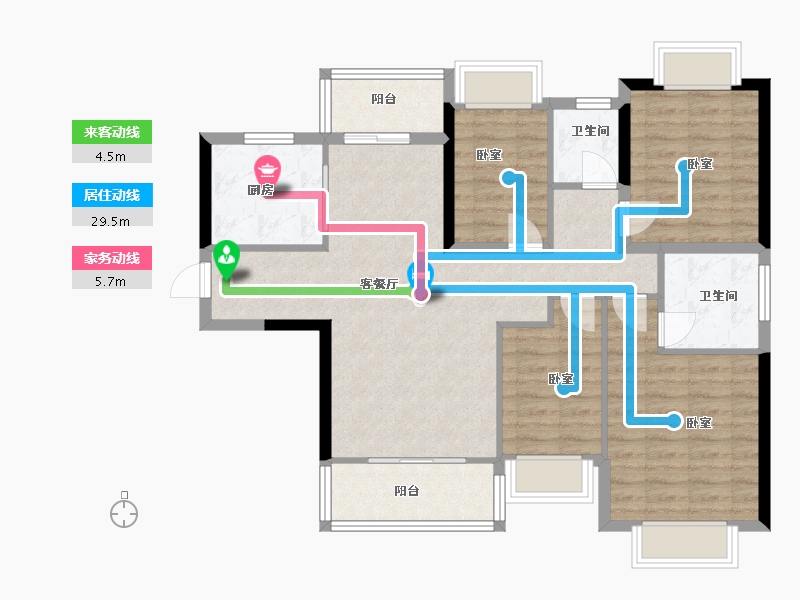 广东省-佛山市-恒大御湖郡-95.48-户型库-动静线