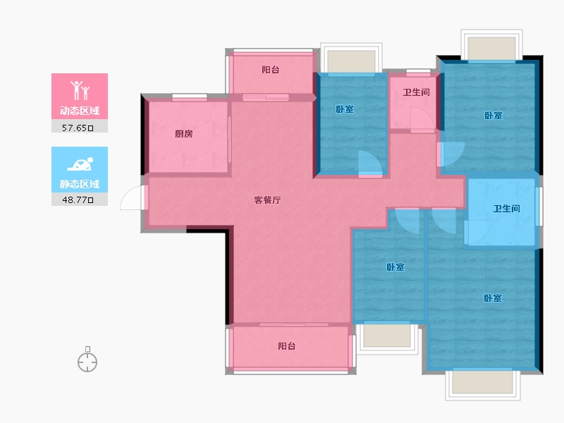 广东省-佛山市-恒大御湖郡-95.48-户型库-动静分区