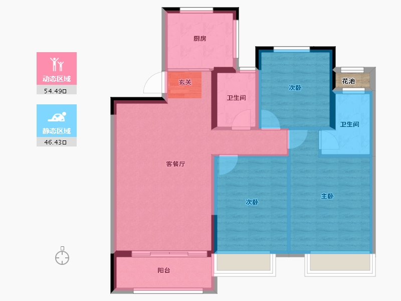 安徽省-宿州市-宿州院子-92.00-户型库-动静分区