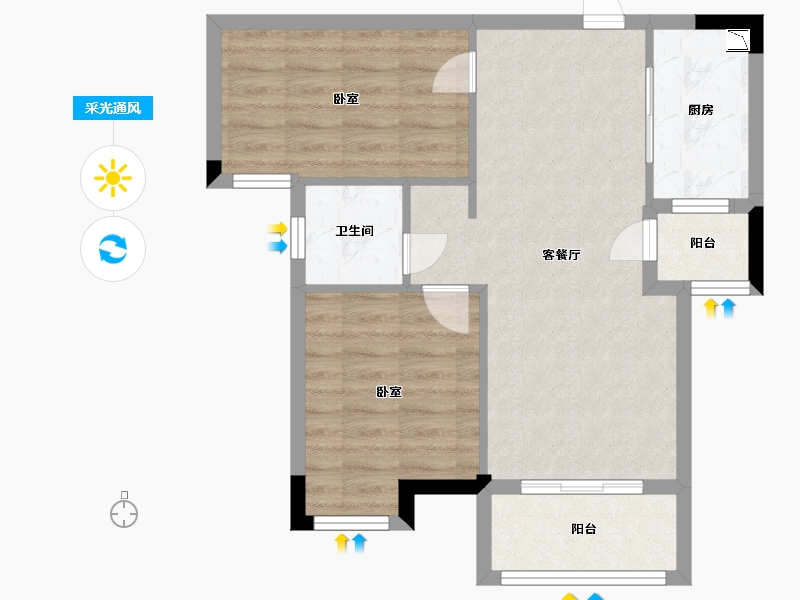 湖北省-武汉市-汉水新城中法印象-61.09-户型库-采光通风