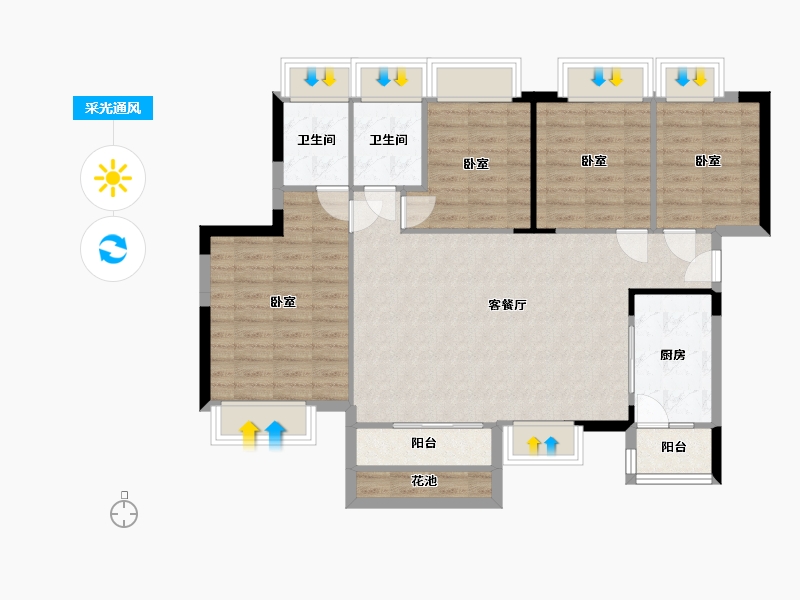 湖南省-衡阳市-星善·九龙台-98.29-户型库-采光通风